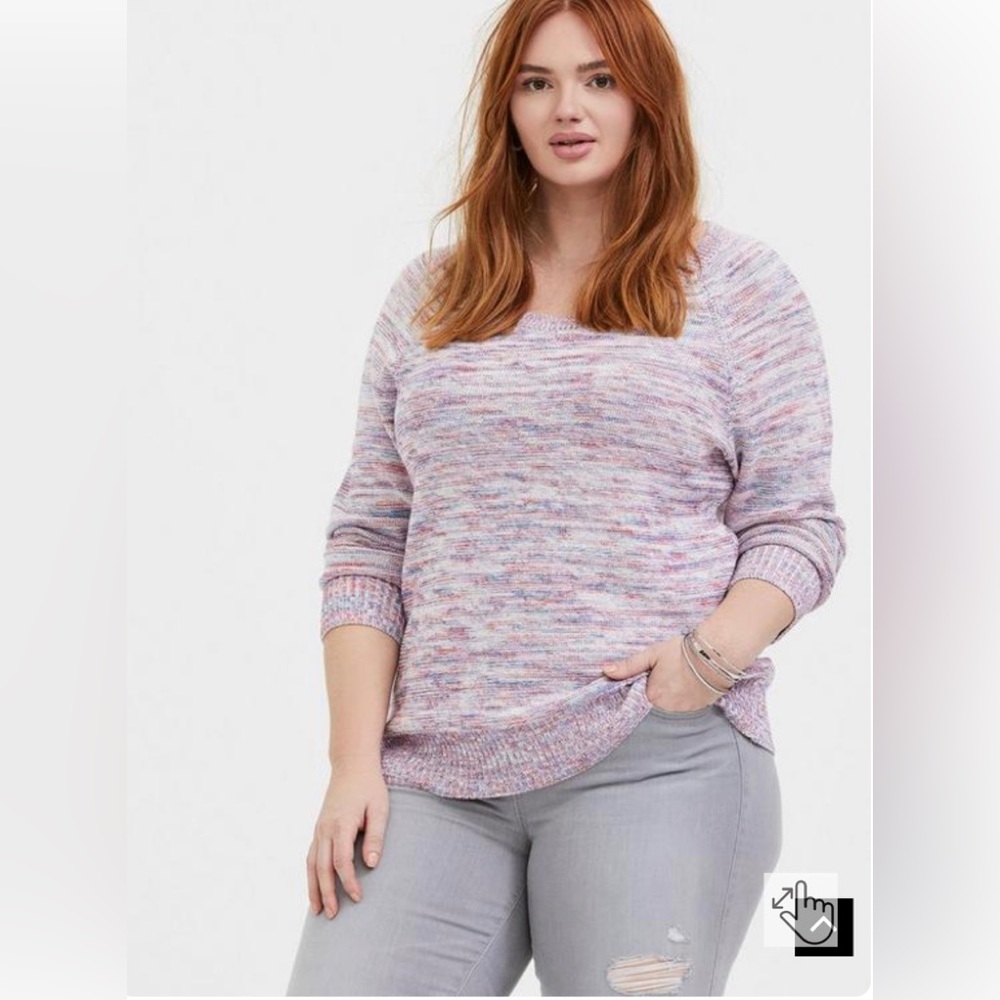 Torrid Multicolor Confetti Yarn Pullover Sweater
